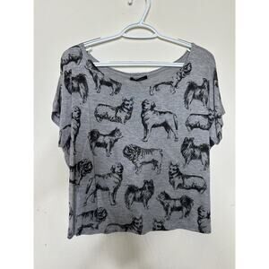 The Classic Brand Women’s Medium NEW Dog Pattern Tee Boxy Embellished